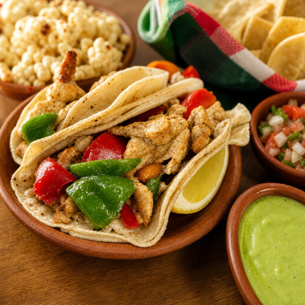 3 Chicken Fajita Tacos.