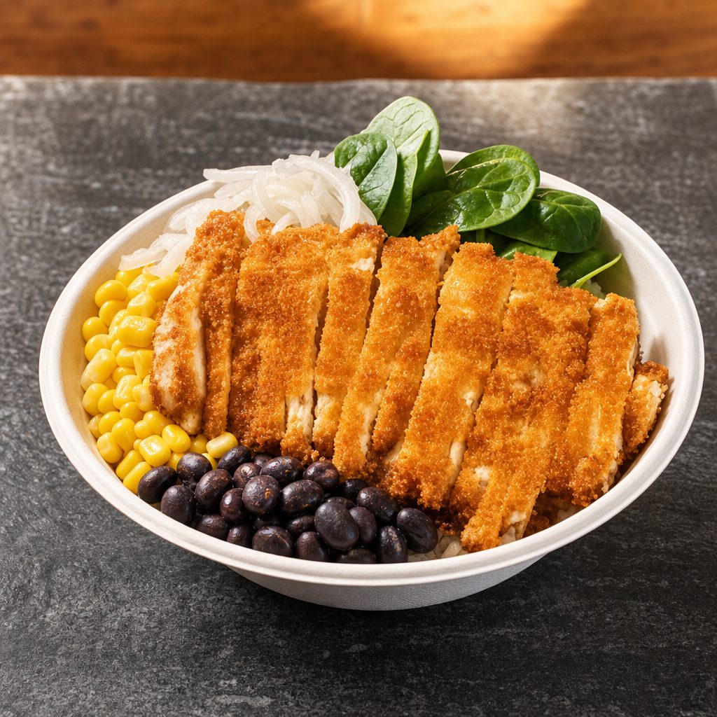 Breaded Chicken Rice Bowl.